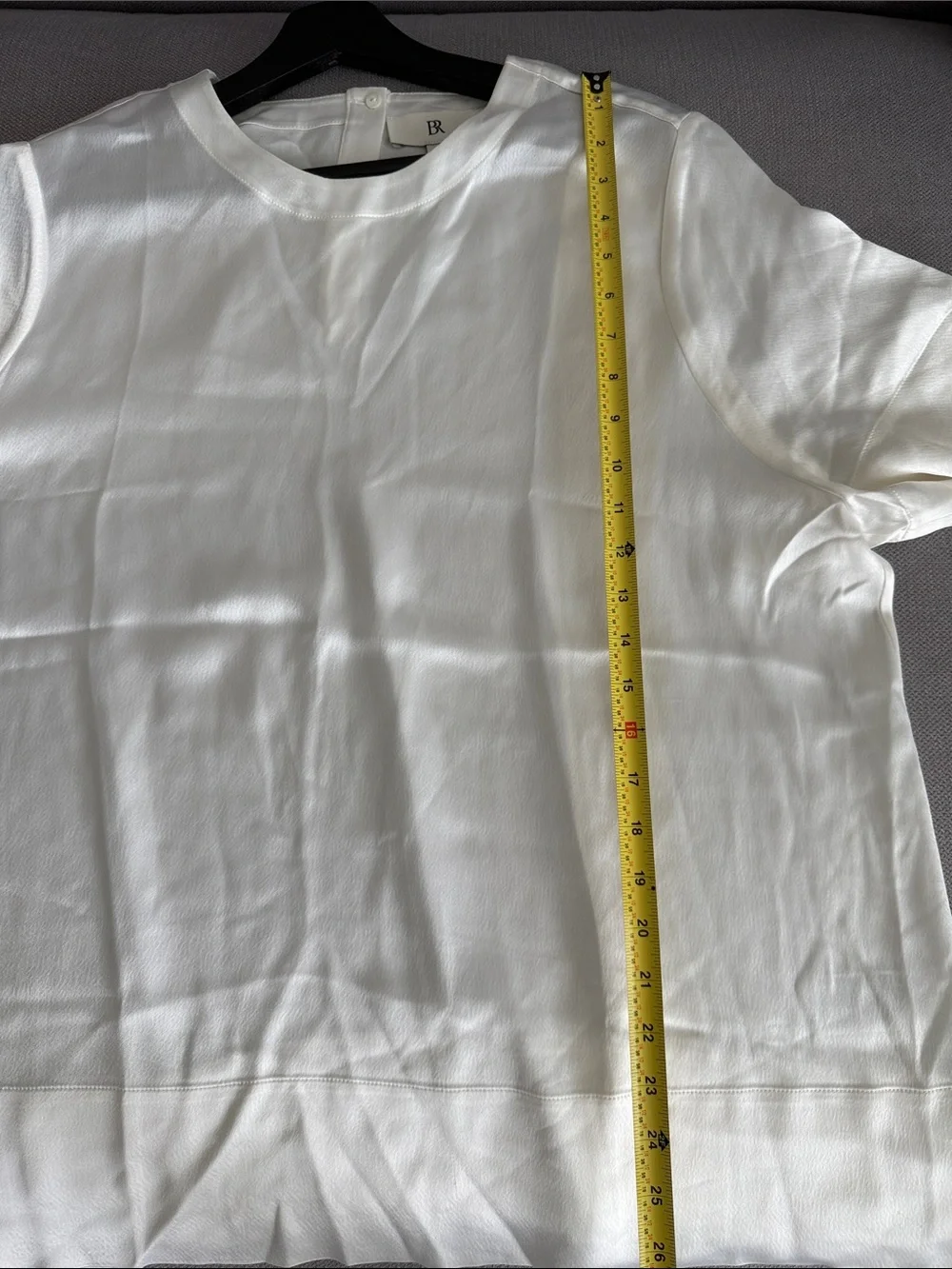 Banana Republic White Short Sleeve Satin Blouse Size XL